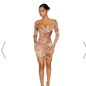 Prints on Mesh Mini Dress